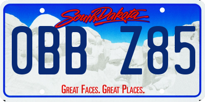 SD license plate 0BBZ85
