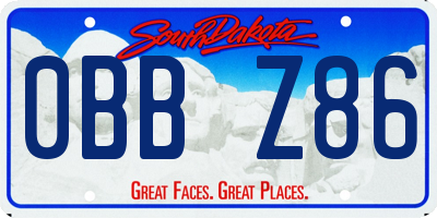 SD license plate 0BBZ86