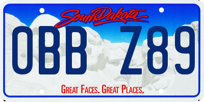 SD license plate 0BBZ89