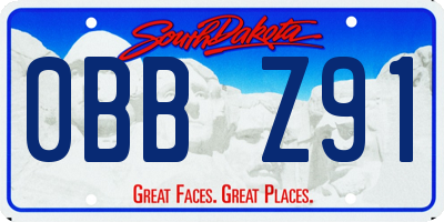 SD license plate 0BBZ91