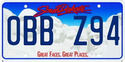 SD license plate 0BBZ94