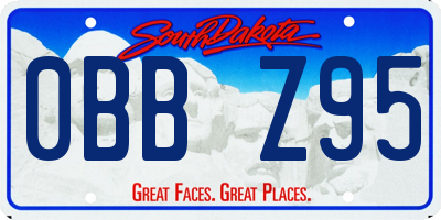 SD license plate 0BBZ95