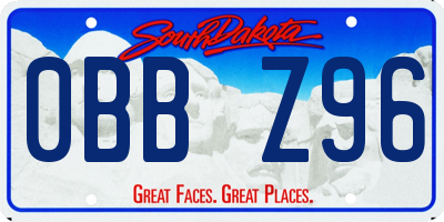 SD license plate 0BBZ96