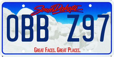 SD license plate 0BBZ97