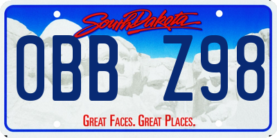 SD license plate 0BBZ98