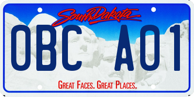 SD license plate 0BCA01
