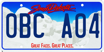 SD license plate 0BCA04