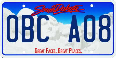 SD license plate 0BCA08