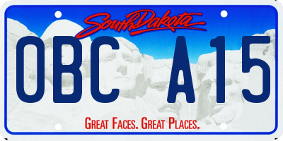 SD license plate 0BCA15