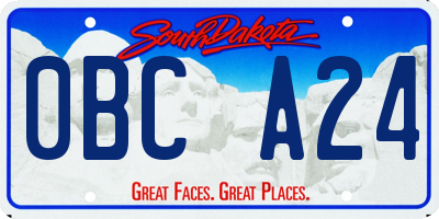SD license plate 0BCA24