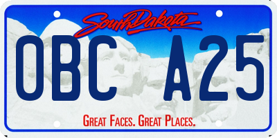 SD license plate 0BCA25