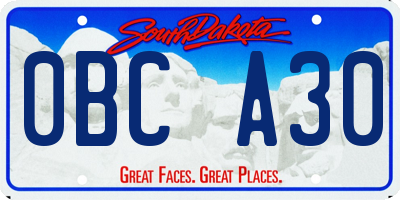 SD license plate 0BCA30