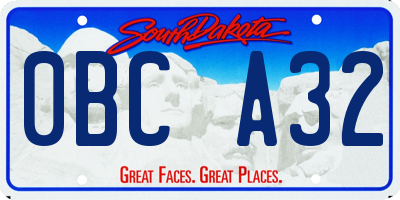SD license plate 0BCA32