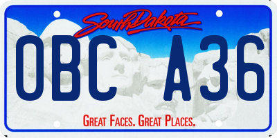 SD license plate 0BCA36