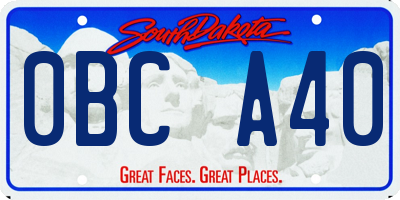 SD license plate 0BCA40