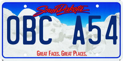 SD license plate 0BCA54