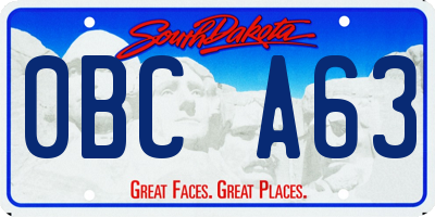 SD license plate 0BCA63