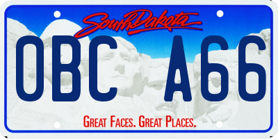 SD license plate 0BCA66