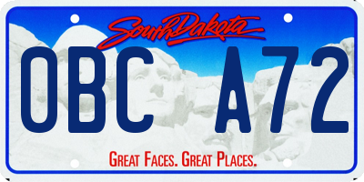 SD license plate 0BCA72