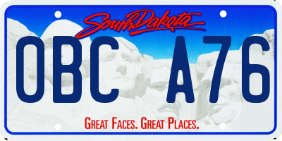 SD license plate 0BCA76