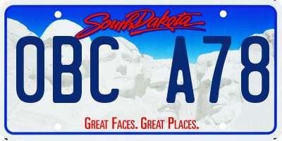 SD license plate 0BCA78
