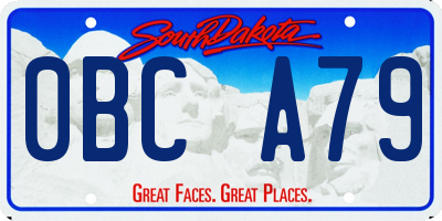 SD license plate 0BCA79