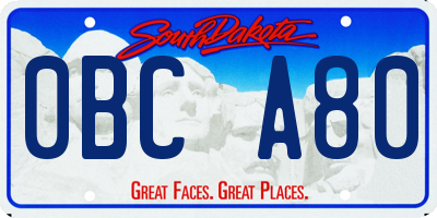SD license plate 0BCA80