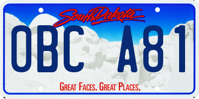 SD license plate 0BCA81