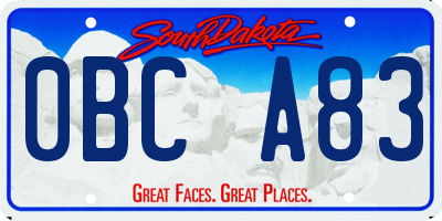 SD license plate 0BCA83