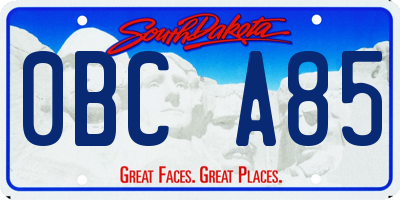 SD license plate 0BCA85