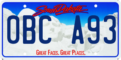 SD license plate 0BCA93
