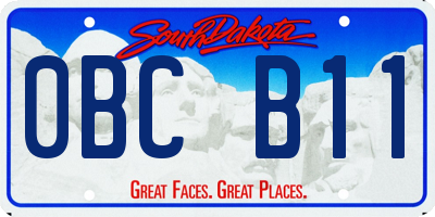 SD license plate 0BCB11