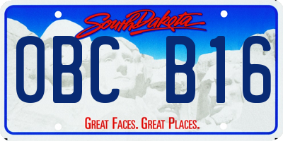 SD license plate 0BCB16