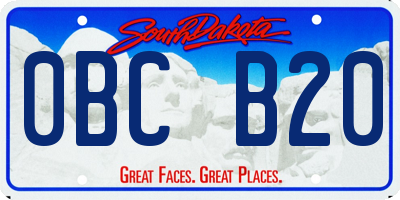 SD license plate 0BCB20