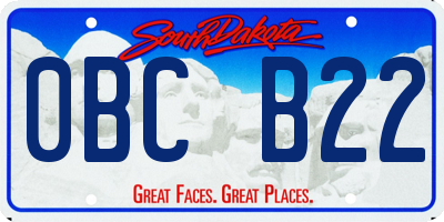 SD license plate 0BCB22