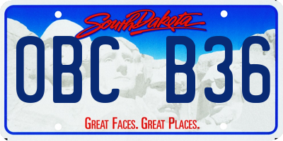 SD license plate 0BCB36