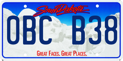 SD license plate 0BCB38