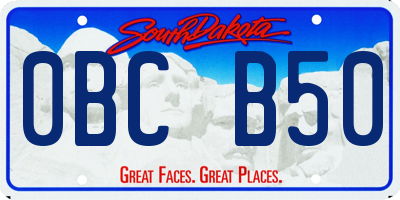 SD license plate 0BCB50