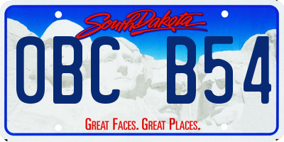 SD license plate 0BCB54