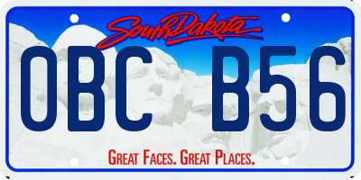 SD license plate 0BCB56