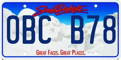 SD license plate 0BCB78