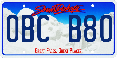 SD license plate 0BCB80