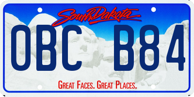 SD license plate 0BCB84