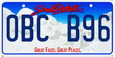 SD license plate 0BCB96