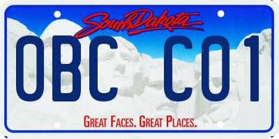 SD license plate 0BCC01