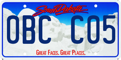 SD license plate 0BCC05