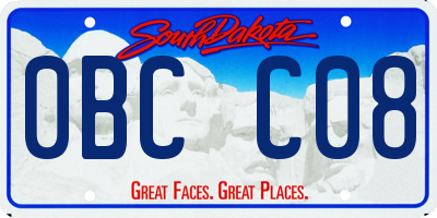 SD license plate 0BCC08