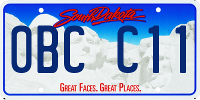 SD license plate 0BCC11