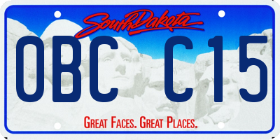 SD license plate 0BCC15