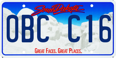 SD license plate 0BCC16